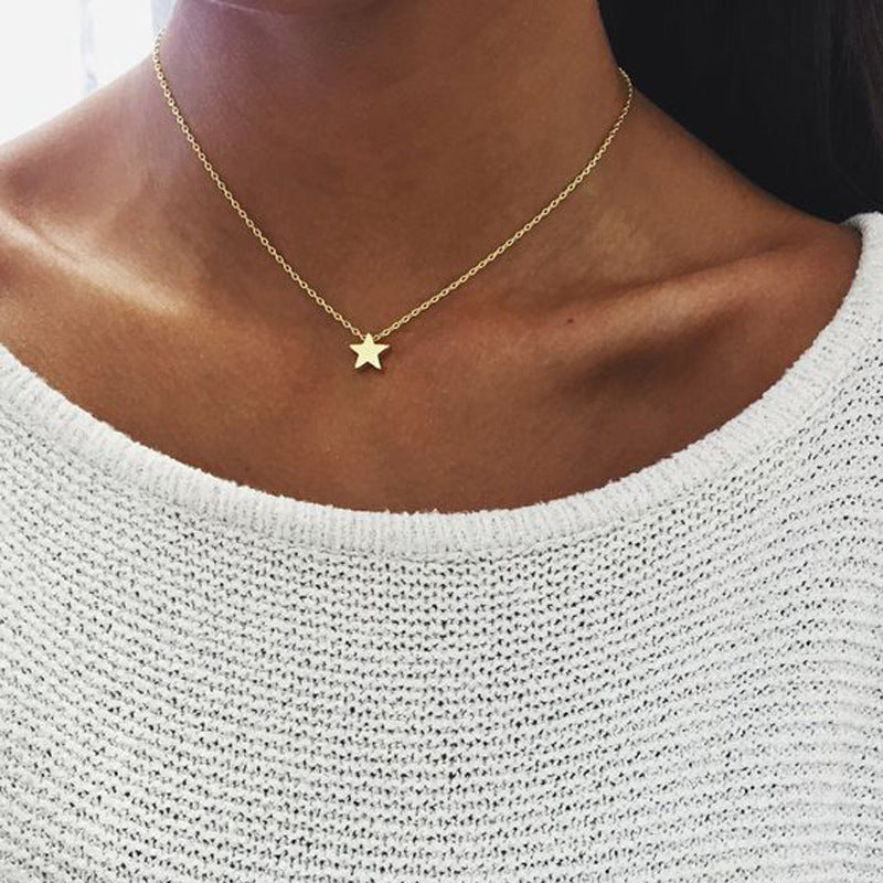Fashion Star Choker Necklace Women Jewelry Chocker Gold Silver Star Necklace On Neck Chain Bijoux Collares Mujer Collier Femme