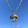 Statement Magic Mushroom Pendant Necklace For Women Bead Chain Choker Jewelry Punk Goth Gothic Wicca Accessories