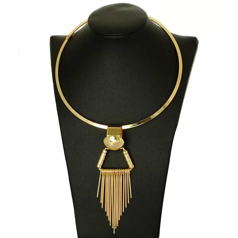 Statement Tassel Necklace Choker Gold/Silver Color Chain Necklace Lady Party Jewelry 2021 Women Accessories