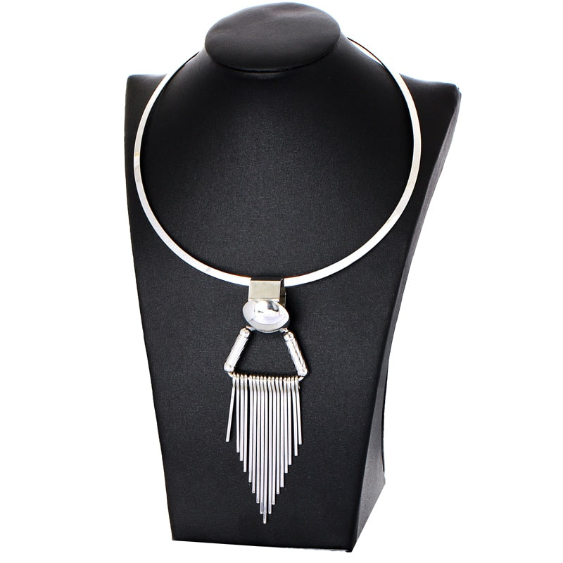 Statement Tassel Necklace Choker Gold/Silver Color Chain Necklace Lady Party Jewelry 2021 Women Accessories