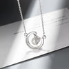 Strawberry Quartz Moon Pendants And Necklaces For Women 925 Stamp Silver Color Wedding Party Jewelry Gifts GaaBou