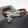Fashion Summer Beach Vintage Plant Antique Silver Double Coconut Palm Tree Charm Leather Infinity Love Bracelets Gifts Jewelry