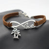 Fashion Summer Beach Vintage Plant Antique Silver Double Coconut Palm Tree Charm Leather Infinity Love Bracelets Gifts Jewelry