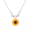 Sunflower Leaf Flower Pendant Necklace Charm Choker Necklaces for Women Jewelry Free
