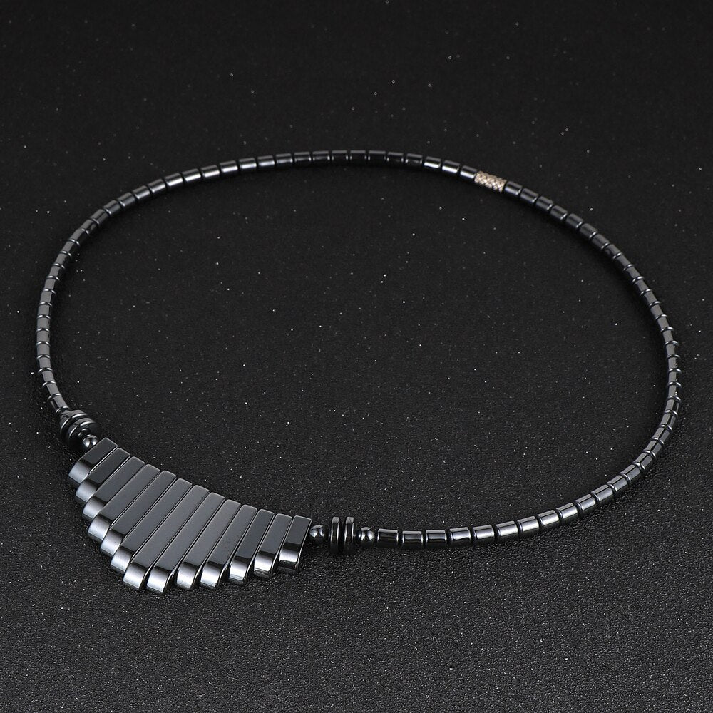 Tassel Hematite Pendant Necklace For Women 18
