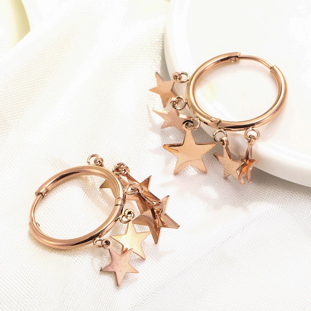 Tassel Stars Hoop Earrings  Multi Charm Copper Hook Earrings For Women  Brand Designer Jewelry 2022