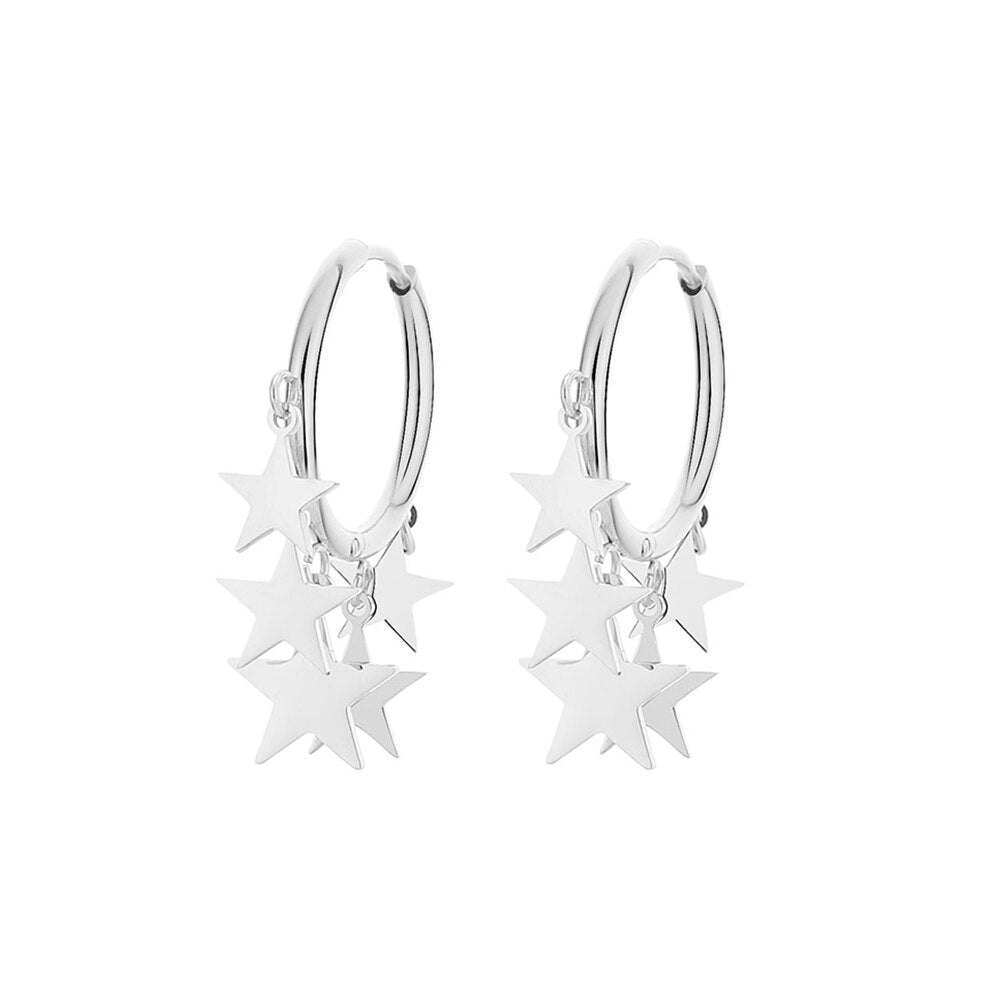 Tassel Stars Hoop Earrings  Multi Charm Copper Hook Earrings For Women  Brand Designer Jewelry 2022