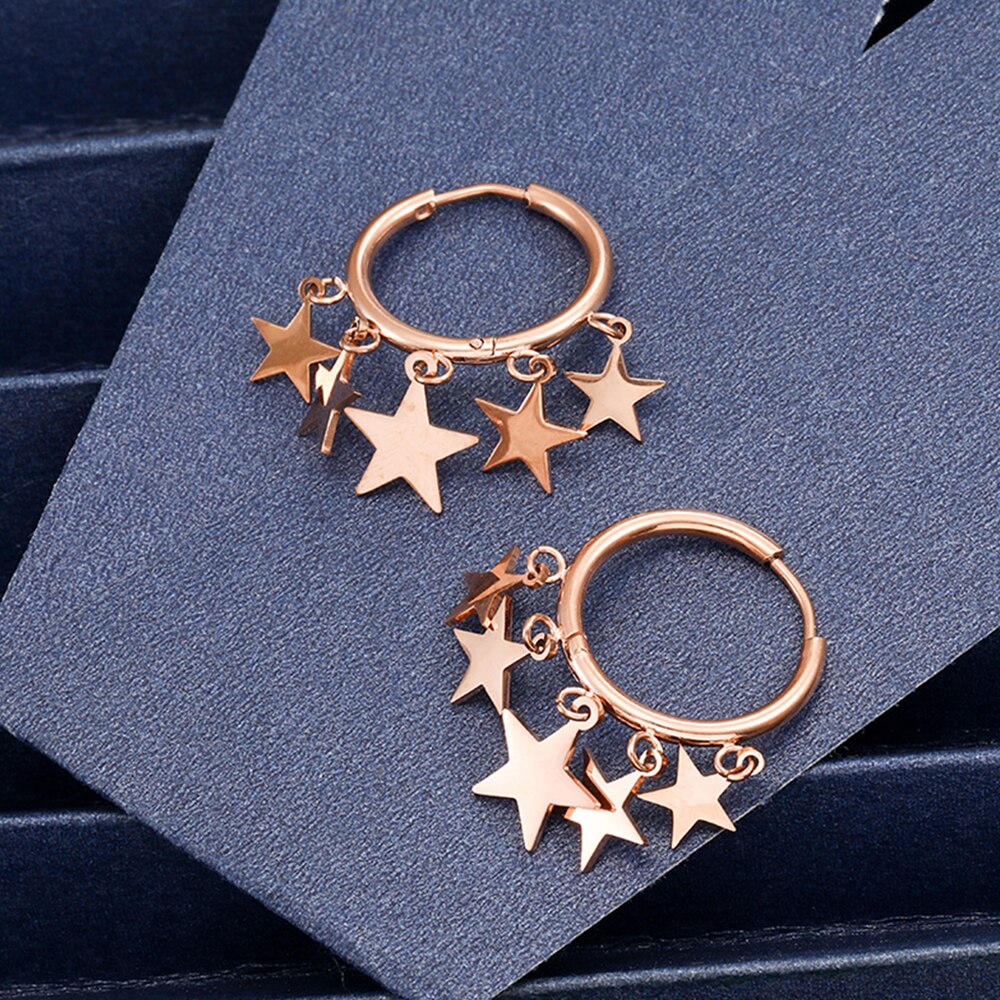 Tassel Stars Hoop Earrings  Multi Charm Copper Hook Earrings For Women  Brand Designer Jewelry 2022