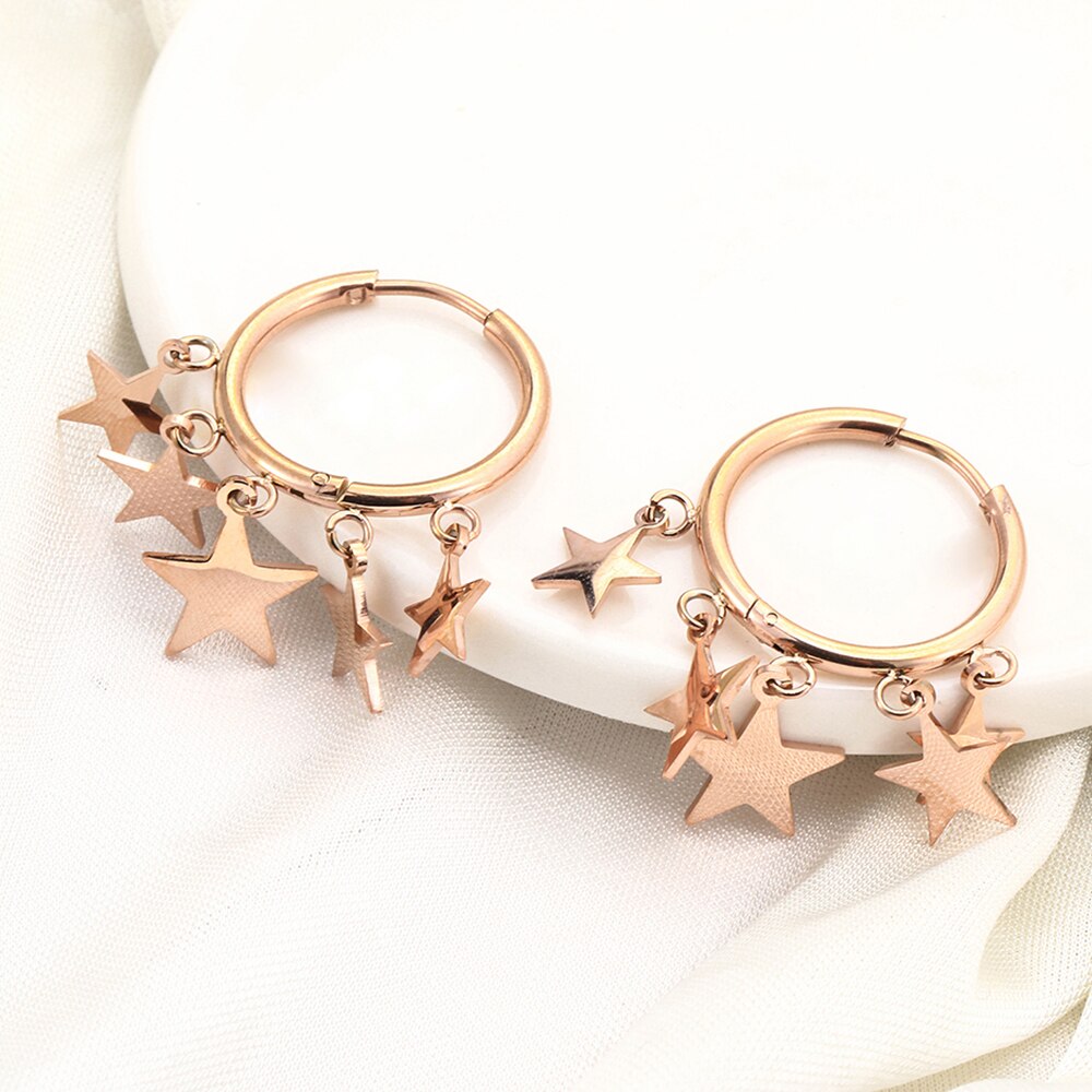 Tassel Stars Hoop Earrings  Multi Charm Copper Hook Earrings For Women  Brand Designer Jewelry 2022