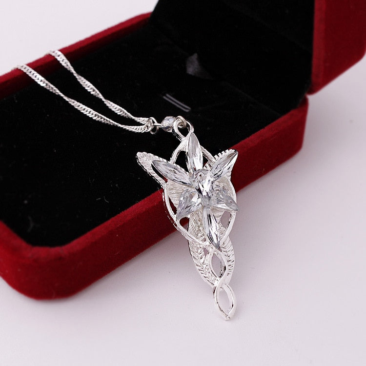 The Lord Necklace of Arwen Evenstar Pendent Movie Jewelry Crystal Twilight Star Pendent Torque Gift for Women