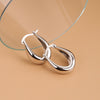 Thick Hoop Earrings For Women 925 Stamp Silver Color  Jewelry Christmas