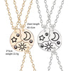 Three-Piece Set Star Moon Sun Personality Pendant Necklace Men And Women Alloy Clavicle Chain Jewelry Gift