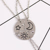 Three-Piece Set Star Moon Sun Personality Pendant Necklace Men And Women Alloy Clavicle Chain Jewelry Gift