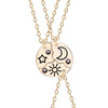 Three-Piece Set Star Moon Sun Personality Pendant Necklace Men And Women Alloy Clavicle Chain Jewelry Gift