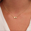 Tiny Heart Dainty Initial Necklace Gold Silver Color Letter Name Choker Necklace For Women Pendant Jewelry Gift