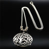 Tree of Life Stainless Steel Necklace Silver Color Big Necklace for Women Jewelry bisuteria mujer N18071