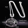 Tree of Life Stainless Steel Necklace Silver Color Big Necklace for Women Jewelry bisuteria mujer N18071