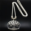 Tree of Life Stainless Steel Necklace Silver Color Big Necklace for Women Jewelry bisuteria mujer N18071