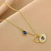 Trendy Emo Evil Eye Pendat Necklace For Women's Stainless Steel Chain Choker Necklaces Aesthetic Kpop Jewelry 2022 Korea