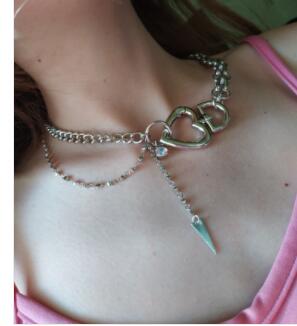 Trendy Silver Color Heart Shape Choker Necklace For Women Female Unique Temperament Wedding Party Jewelry 2021 Newest