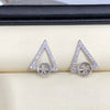 Fashion Triangle stud Earrings mountings 925 sterling silver jewelry Exquisite jewelry Accessories