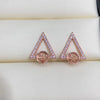 Fashion Triangle stud Earrings mountings 925 sterling silver jewelry Exquisite jewelry Accessories