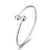Fashion Two Balls 990 Sterling Silver Bracelet