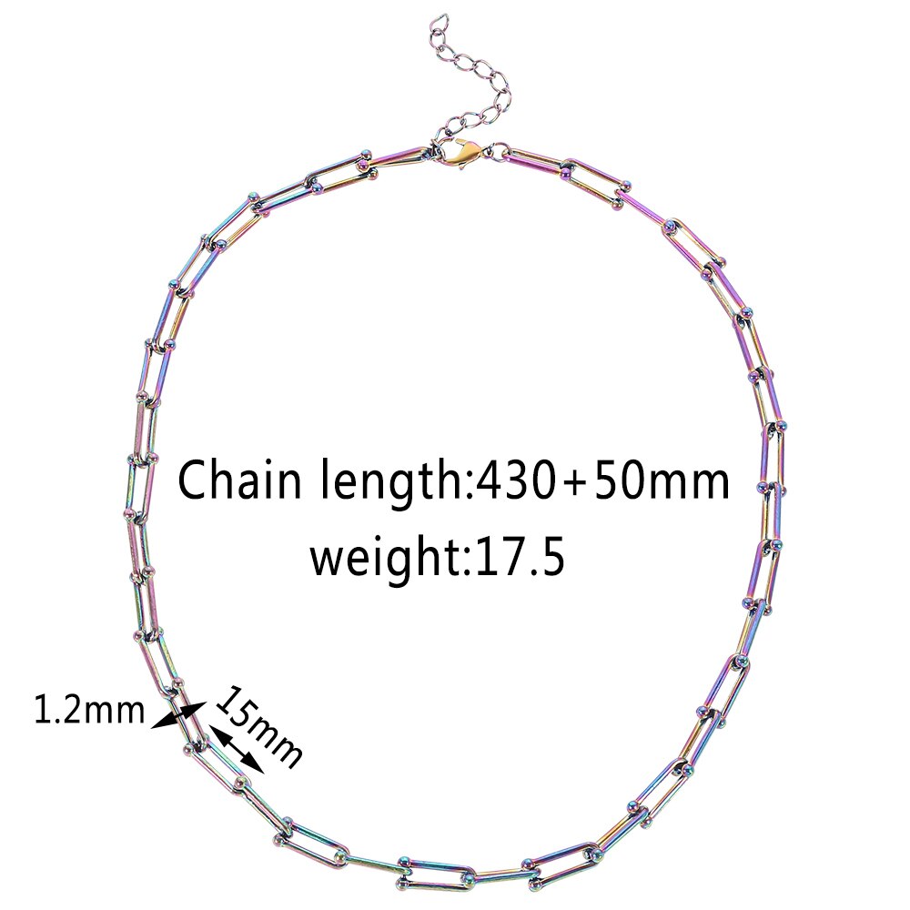 U-shaped Necklace Personality Collar Clavicle Necklace Silver Color Quench Cool Jewelry For Man Women Special Gifts