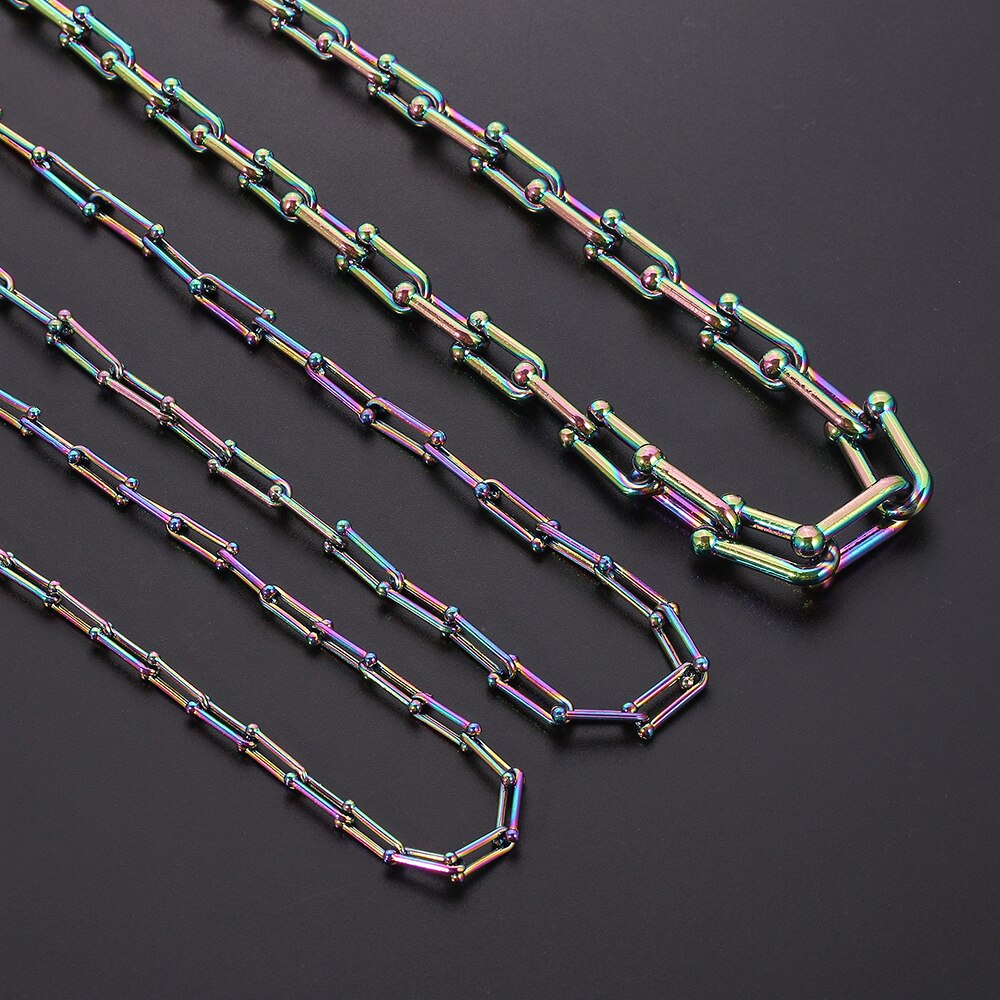 U-shaped Necklace Personality Collar Clavicle Necklace Silver Color Quench Cool Jewelry For Man Women Special Gifts