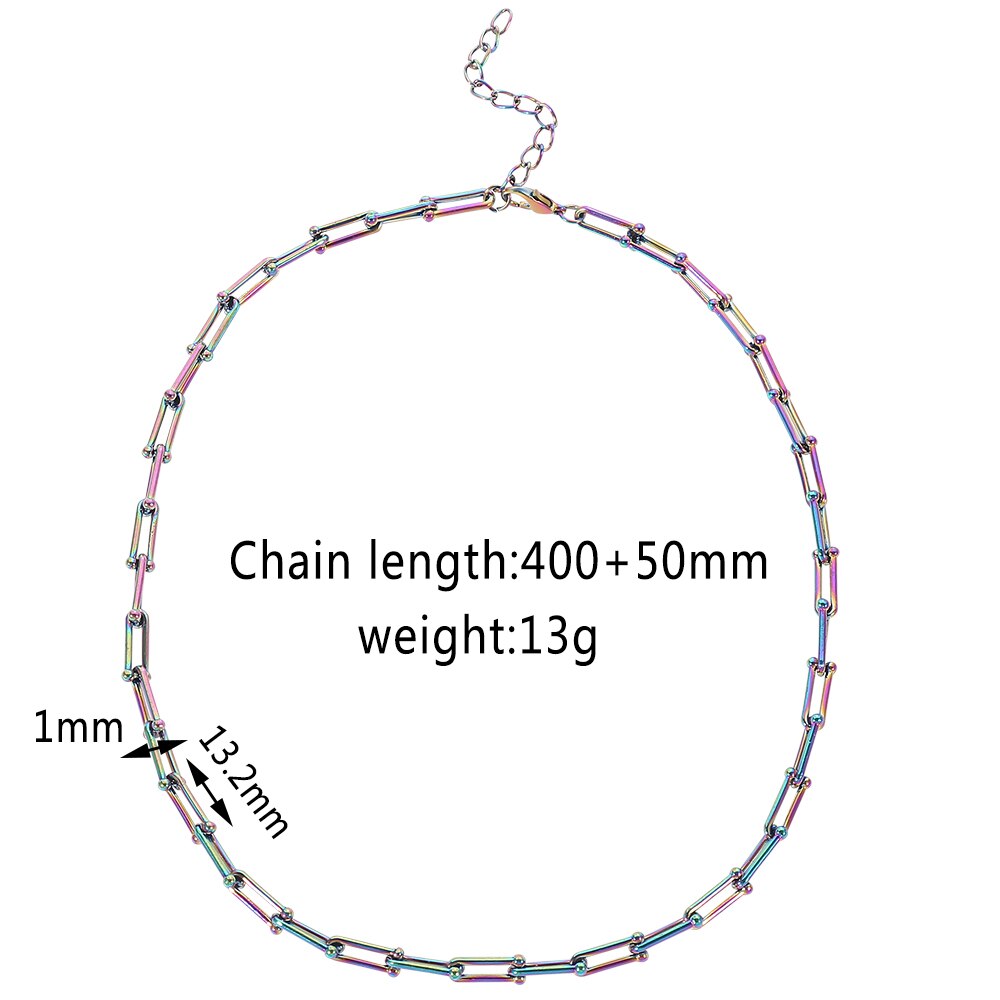 U-shaped Necklace Personality Collar Clavicle Necklace Silver Color Quench Cool Jewelry For Man Women Special Gifts