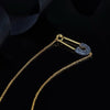 Unique Paper clip Safety pin Pendent Necklace Bling Tiny CZ Punk Collar Necklace Jewelry Accessoris