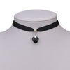 Velvet Choker Heart Crystal Pendant Necklaces Black Ribbon Clavicle Chain Necklace Simple Heart Velvet Women Jewelry