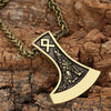 Viking Double-sided Axe Couple Necklace Men Odin Mounts Wolf Head Crow Pendant Woman Stainless Steel Chain Charm Jewelry