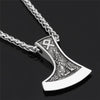 Viking Double-sided Axe Couple Necklace Men Odin Mounts Wolf Head Crow Pendant Woman Stainless Steel Chain Charm Jewelry