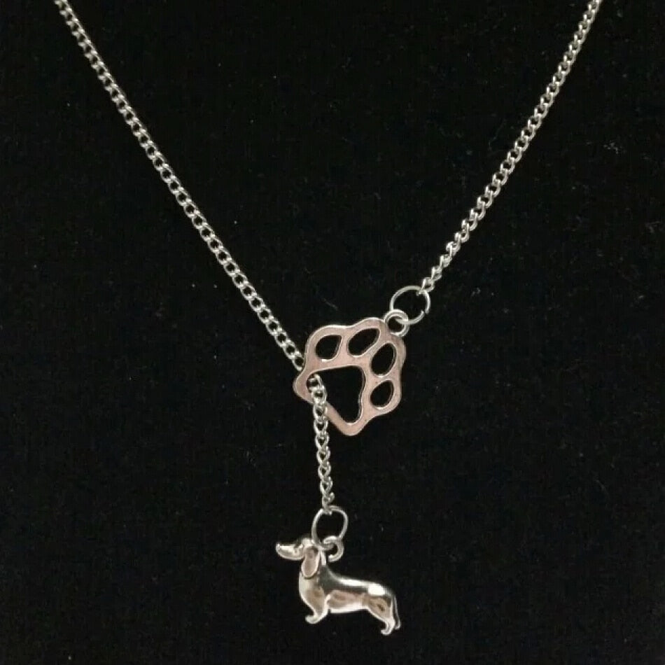 Vintage 1pcs/Lot Infinity Symbol Connections Cat/Dog Claw&Greyhound Dog Dachshund Dog Charms Pendant Necklace 18