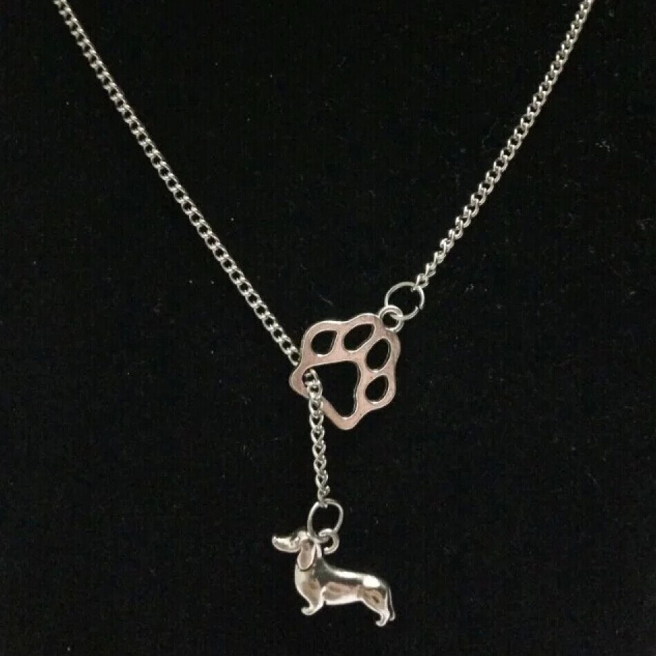 Vintage 1pcs/Lot Infinity Symbol Connections Cat/Dog Claw&Greyhound Dog Dachshund Dog Charms Pendant Necklace 18