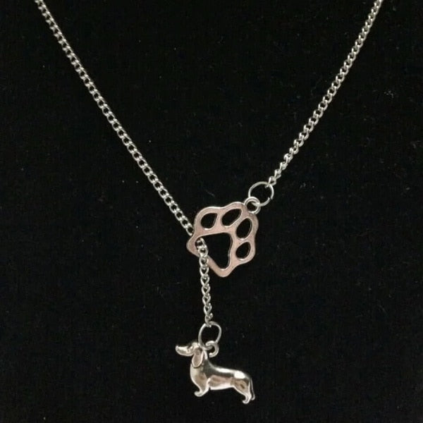 Vintage 1pcs/Lot Infinity Symbol Connections Cat/Dog Claw&Greyhound Dog Dachshund Dog Charms Pendant Necklace 18