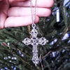 Vintage Cross Pendant Necklace for Women Men Long Chain Punk Goth Trendy Jewelry Accessories Choker Gothic  New