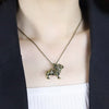 Vintage Old Metal Dog Pendant Necklace Cute Pug Animal Pendant Punk Goth Men and Women Accessories