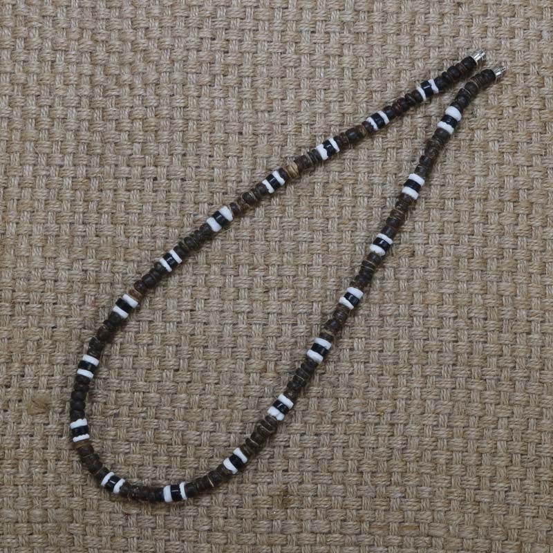 Vintage Rustic Beaded Necklace Men Natural Coconut Shell Surfer Necklace For Men Tribal Jewelry Gift For Him CO-01
