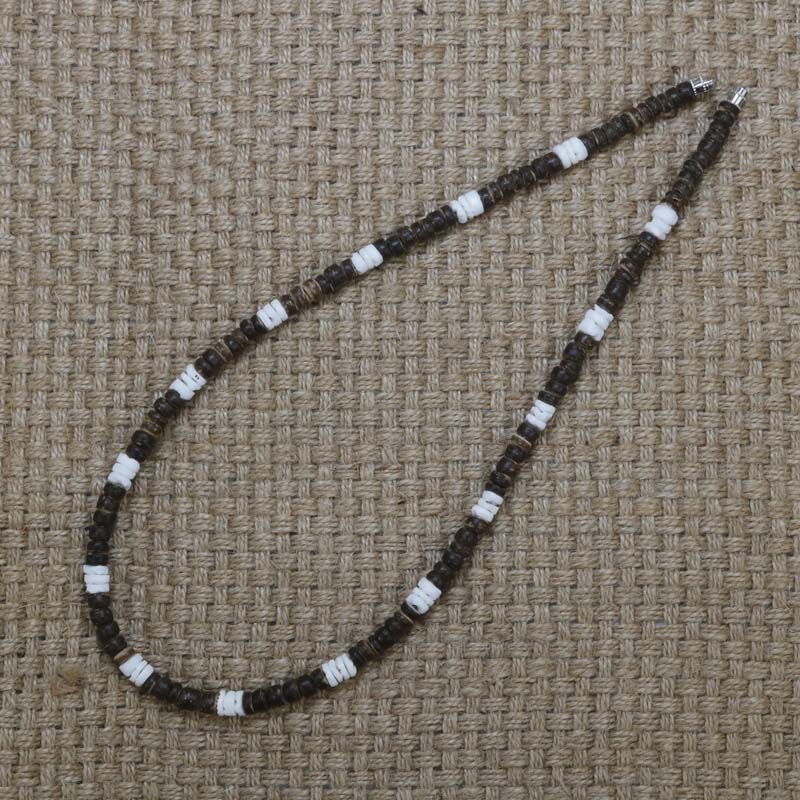 Vintage Rustic Beaded Necklace Men Natural Coconut Shell Surfer Necklace For Men Tribal Jewelry Gift For Him CO-01