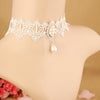 Vintage Sweet Lolita Imitation Pearl White Lace Choker Necklaces Bridal Jewelry For Women Wedding Party FY-122