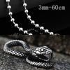 Vintage Women Men Snake Stainless Steel Pendant Chain Necklace Jewelry BP8-492