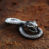 Vintage Women Men Snake Stainless Steel Pendant Chain Necklace Jewelry BP8-492