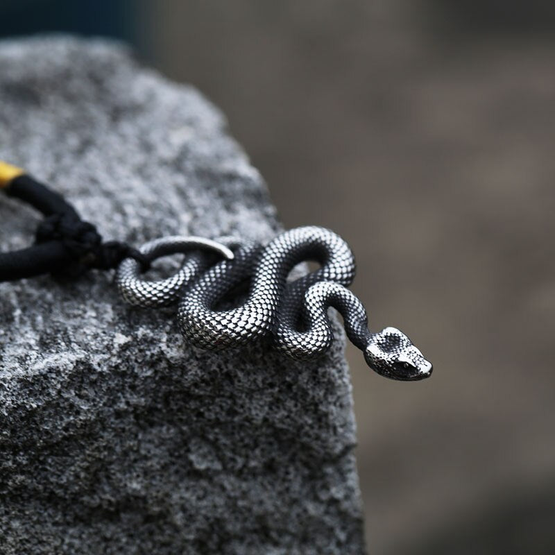 Vintage Women Men Snake Stainless Steel Pendant Chain Necklace Jewelry BP8-492