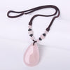 Fashion Water Drop pendant Stone Amber Pendant Necklace Rock Quartz Crystal Healing Chakra Pendant Necklace for Women Jewelry