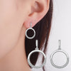 Women 925 Stamp Silver Color korean Earrings Simple Geometric Round Stud Earrings Jewelry 2022 Wholesal Christmas