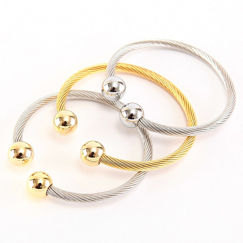 Fashion Women Bracelets & Bangles Colour Gold Stainless Steel Bracelet Fashion Fine Jewelry Pulseras