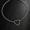Women Choker Collar Open Cuff Necklace Chain Charming Hollow Heart Choker Necklace Girl Simple Trendy Jewelry