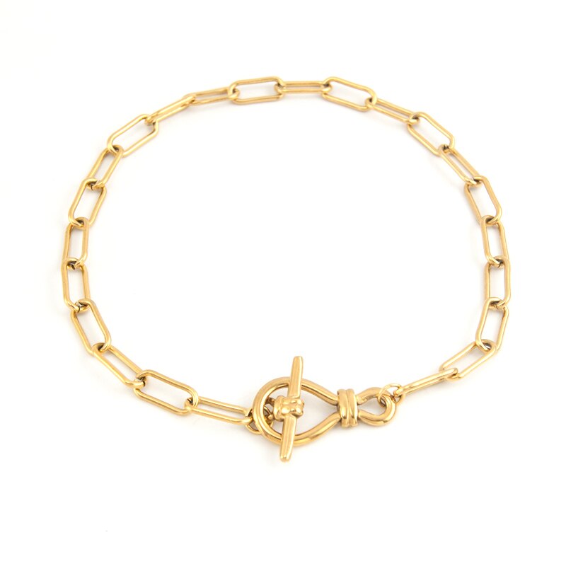 Women Chunky Infinity Knot 7mm Chain Necklace Knotted Bow-knot Clasp Infinite Long O Chain Basic Choker Collar jewellery